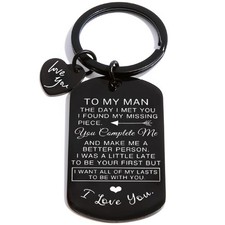 To My Man Keychain Gift for Men Boysfriend Husband Valentine's Day Birthday