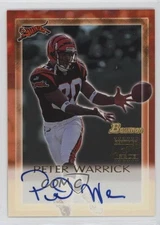 2000 Bowman Certified Auto Issue Peter Warrick #PW Rookie Auto RC