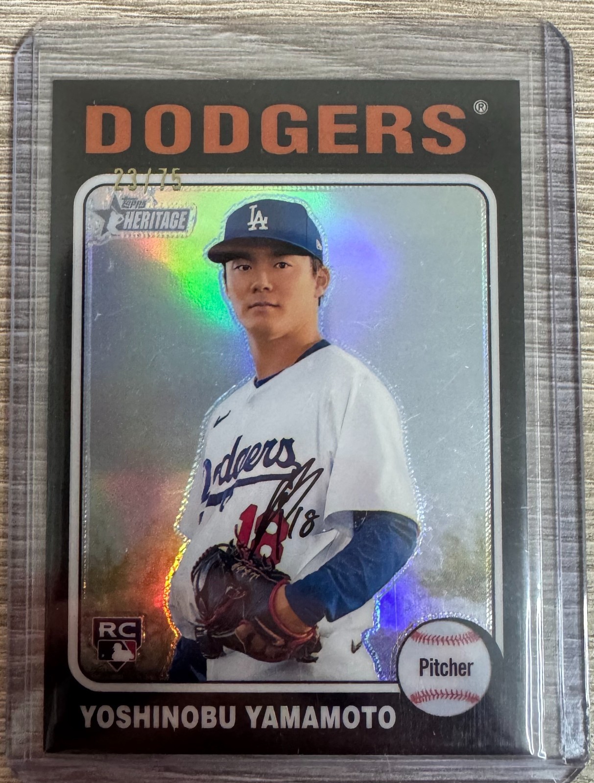 2024 Topps Heritage High Number - Yoshinobu Yamamoto RC Black Chrome /75 Dodgers