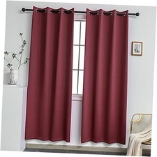 Bedroom Curtain Panels Blackout Draperies 52"W x 72"L Pack of 2 Wine Red