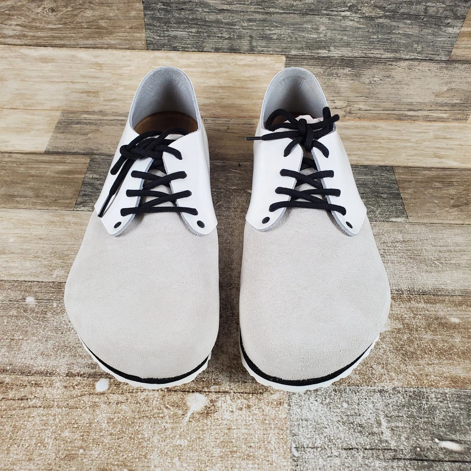 Zapatos informales Birkenstock Maine para hombre talla 12 charol blanco con cordones parte superior baja punta redonda Foto 2 de 4