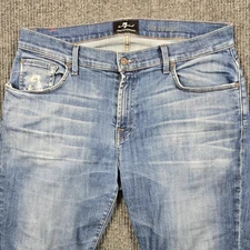 7 For All Mankind Jeans Mens 36 Blue Luxe Performance The Straight Denim FLAW