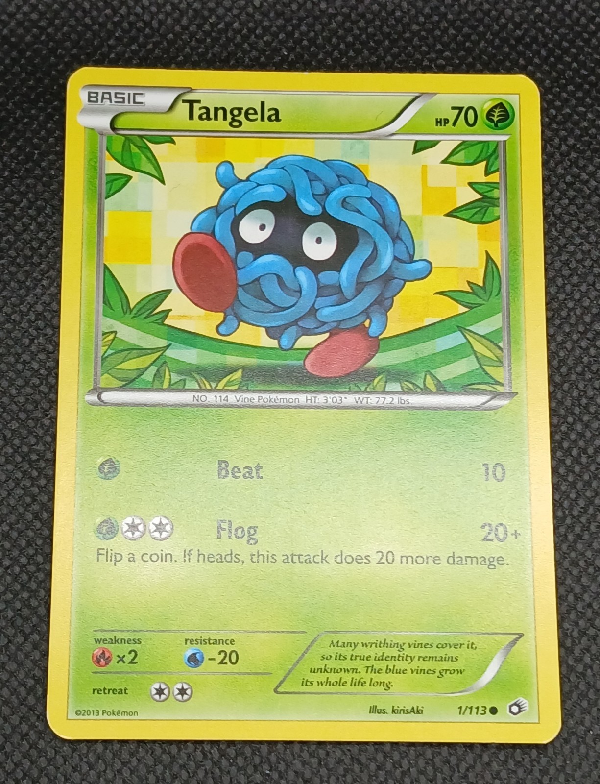 Tangela 1/113 Common Legendary Treasures Pokemon Lightly Played