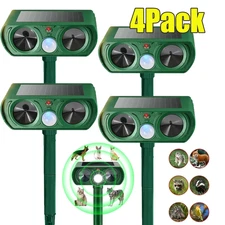 4Pcs Solar Ultrasonic Repellent Outdoor Deer Repellent Devices Animal Repeller