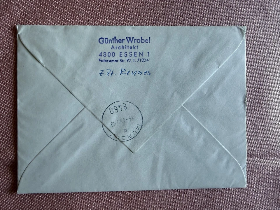 Brief - Frankreich / Österreich / Mureck - 1985 - Retour - zurück Deutschland - Bild 2 von 2
