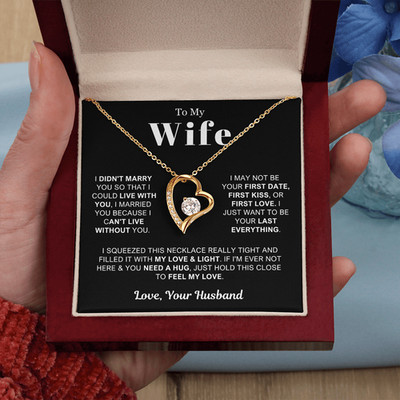 To My Wife Heart Necklace Anniversary birthday Meaningful Gift From Husband