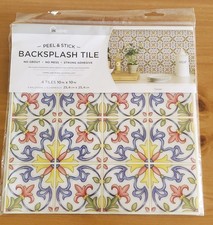 In Home Tuscan Tile Peel Stick Backsplash 4-Pack 10x10 NH2365 Vinyl Kitchen