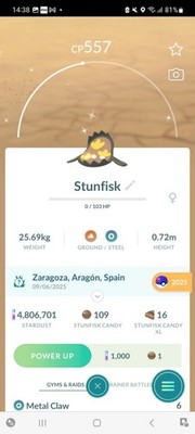 Pokemon Go Shiny Stunfisk 