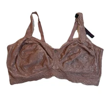 Curvy Couture Lace Full Coverage Bra in Blush Pink size 44H/46H