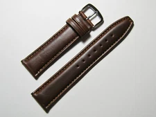 16mm Hadley-Roma MS881 Long Mens Brown Oil-Tan Smooth Padded Leather Watch Band