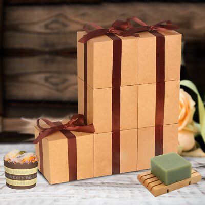 50pcs Brown Gift Boxes With Couvercle 5 × 5 × 5cm Kraft Paper Box