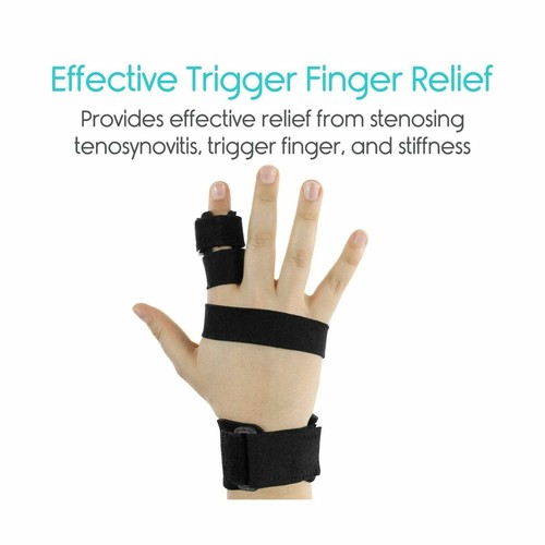 VIVE Trigger Finger Splint -Hand Support- Fits All Fingers & Thumbs-Unisex-BLACK - Picture 7 of 8