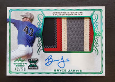 2020 Leaf Trinity Bryce Jarvis Emerald XRC 4 Color Patch Auto 42/50 Diamondbacks