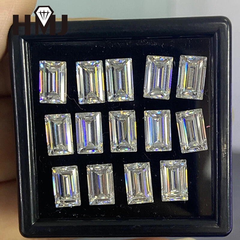 D White Baguette Diamond Cut Rectangle Loose Moissanite Stone VVS Color Jewelry - Image 4 of 4