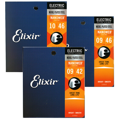 ELIXIR 12002 12027 12052 - SAITEN FÜR ELEKTROGITARRE NANOWEB VERNICKELTER STAHL