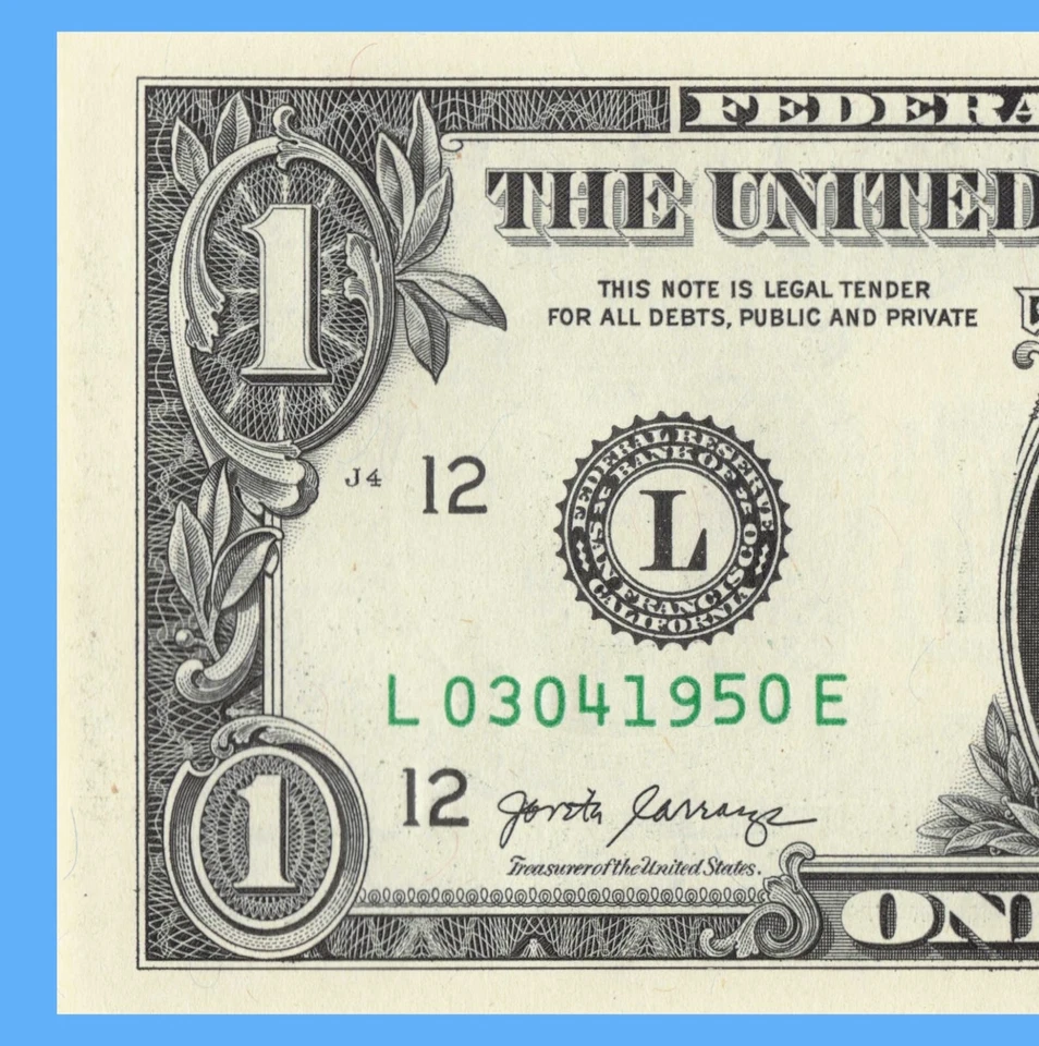 March 4 1950 Birthday Note Fancy Serial Number Dollar Bill 03 04 1950 CU - Image 4 of 4