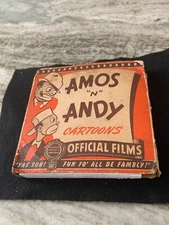 VINTAGE 1930's AMOS "N" ANDY CARTOON CARDBOARD BOX FOR 16mm FILM - EMPTY