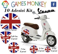 ADESIVI MOTO VESPA kit PIAGGIO Bandiere REGNO UNITO INGHILTERRA Cerchio Casco 