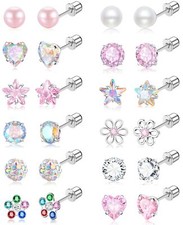 Surgical Stainless Steel Hypoallergenic Stud Earrings for Women Flat Back Ear...