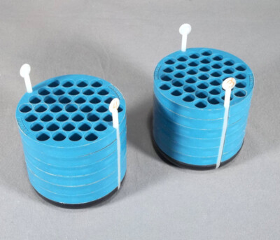 Pair Beckman Centrifuge Rotor Bucket 37-Place Multidisk 5ml Tube Adapters 339175