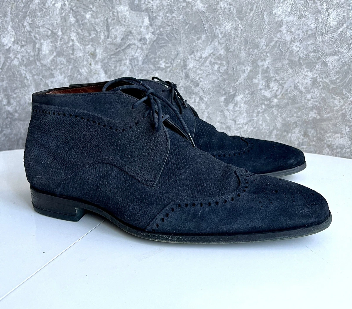 GREVE MENS SHOES 1898 NAVY SUEDE BOOTS SIZE 10 eBay