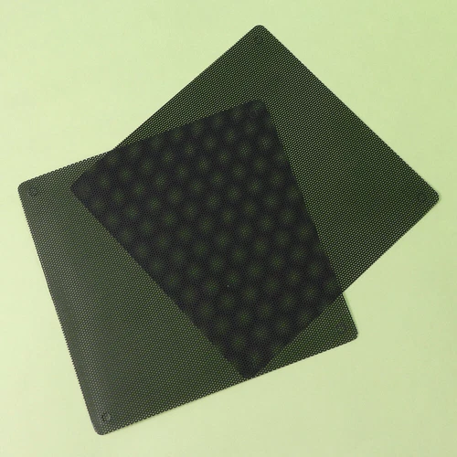 2 Pcs PVC Square Computer Mesh Cover for Chassis Fan (14x14cm)