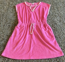 Crewcuts Girls Swimsuit Cover Up Dress Hot Pink Size 8 Drawstring Waist