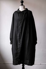 French 1910  s Antique Black Indigo Linen Biaude