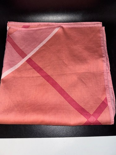 Burberry Pink Women’s Handkerchief Logo Cotton Scarf 19” x19" - Picture 4 of 10