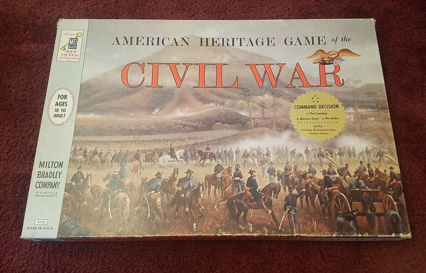 Battle Cry Milton Bradley American Heritage Vintage Jogo de Tabuleiro  Guerra Civil #29