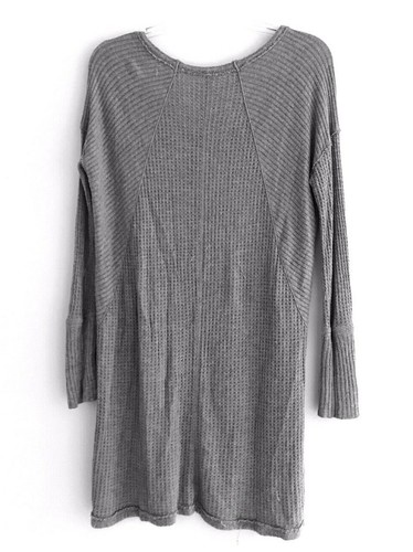 Free People Thermal Womens Size S Gray Ventura Pullover Sweater Stretch - Picture 5 of 11