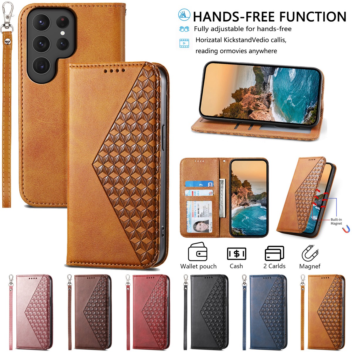 For Samsung Galaxy A51 A52 A53 A54 A55 Case Luxury PU Leather