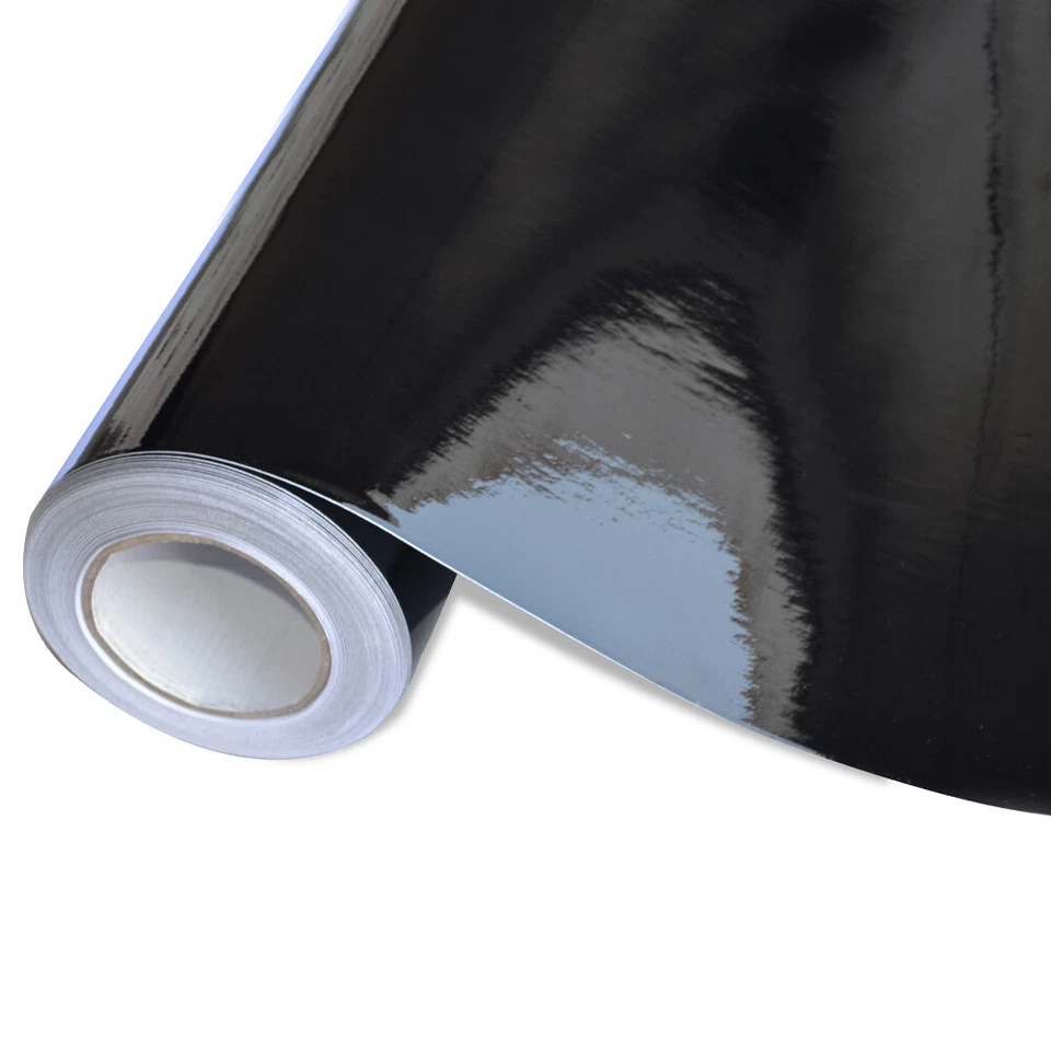 8,53€/m² Auto Folie Glanz Schwarz 3m x152cm Blasenfrei mit Luftkanäle - Bild 2 von 3