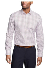 Tommy Hilfiger Men's Dress Shirt Regular Fit Twill, White Multi, M 15.5 32-33