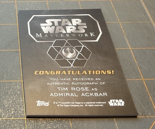 Star Wars: MasterworK TIM ROSE as ADMIRAL ACKBAR Autograph sn. 14/25 (2016) - Picture 4 of 4