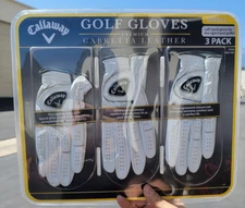 Callaway Golf Gloves Premium 3-Pack Cabretta Leather Small New sealed 