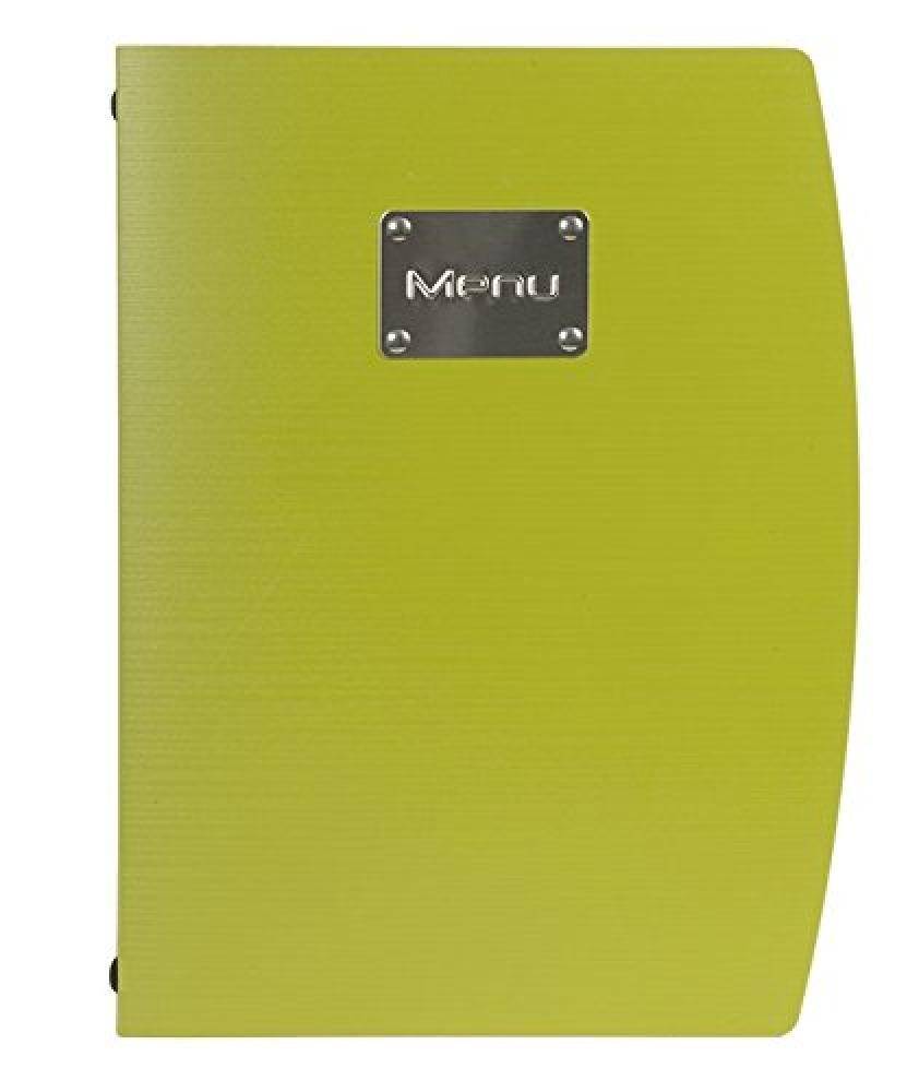 (TG. 350(H)x 250(W)x 10(D)mm) Securit Menu Rio A4 con doppio inserto - Verde - N