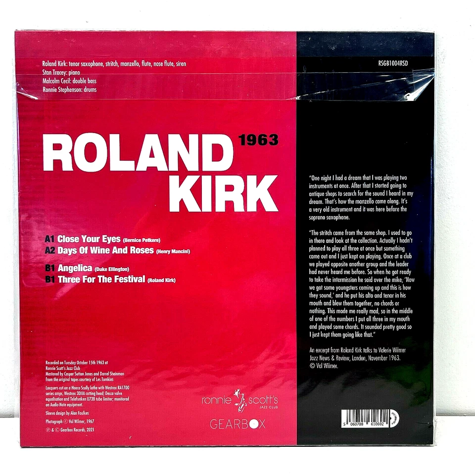 Roland Kirk Live At Ronnie Scott's Виниловая Коробка передач Записи 1-й Пресс RSD Запечатанная - Изображение 2 из 2