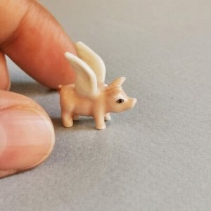 Dollhouse Miniature Flying Pig Ceramic Animal Terrarium Fairy Garden Figurines | eBay