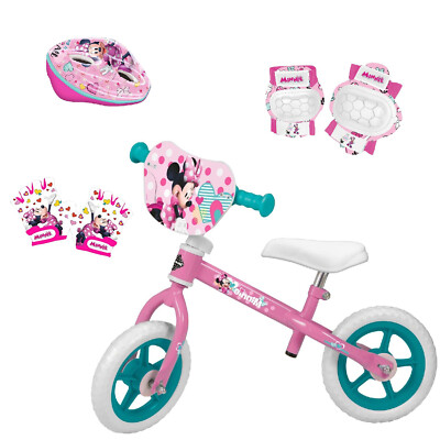Fahrrad Minnie Disney Helm Schutz Handschuhe Fahrrad ohne Pedale Balance