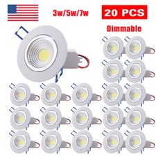 20pcs Cob Downlight Led Recessed Ceiling Light Spotlight Dimmable Lamp 3w5w7w 20pcs Cob Downlight Led Recessed Ceiling Light Spotlight Dimmable Lamp 3w5w7w