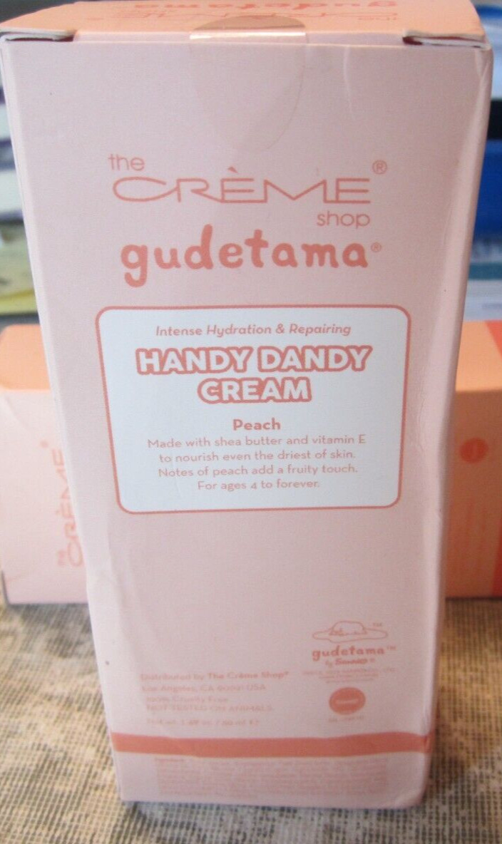 New LE The Creme Shop x Gudetama Lazy Egg Peach Handy Dandy Hand Cream Lotion