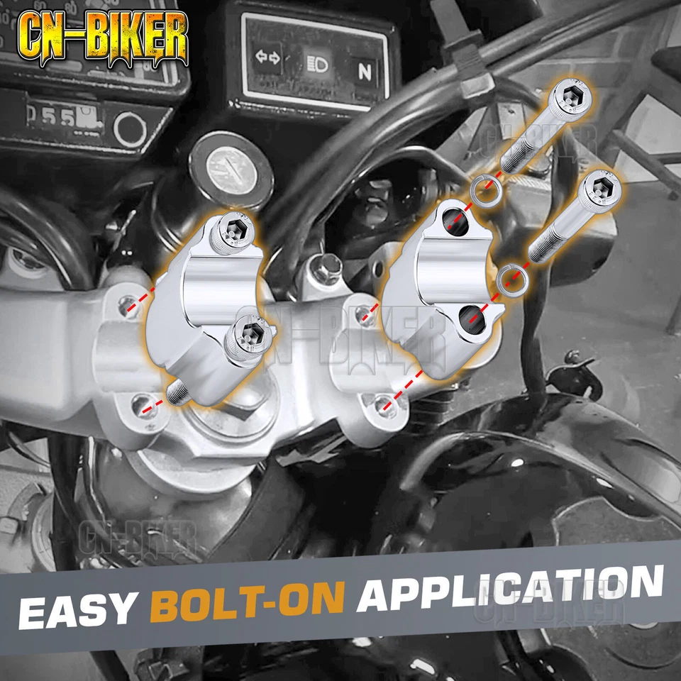 Handlebar Risers 7/8" Bars 30mm Height For YAMAHA XT250 1980-1984 & 2008-2024 - Image 2 of 4