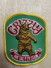 US AIR FORCE 196th TFS TAC FIGHTER SQUADRON GRIZZLY PATCH vintage original USAF