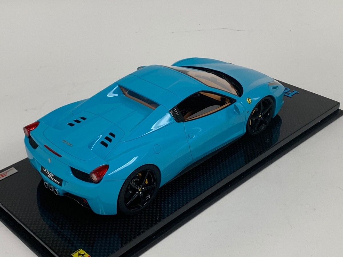 1/18 MR Collection Ferrari 458 Spider Hard Top Baby Blue Carbon