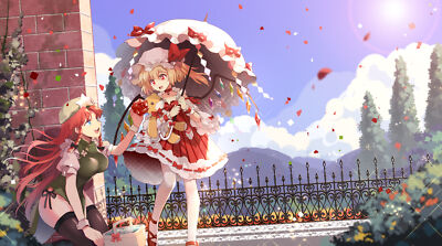 Anime chinese dress thighhighs touhou girls umbrella Playmat Gaming Mat Desk