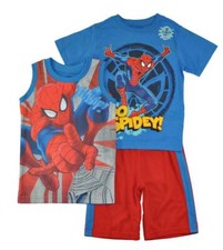 Spider-Man Toddler Boys Blue  Red Three-Piece Short Set Size 2T 3T 4T
