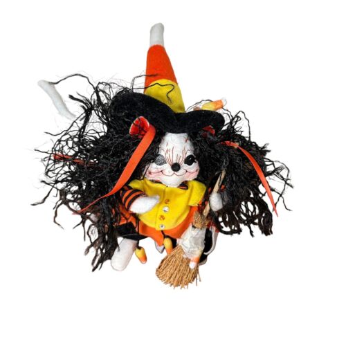 Muñecas Annalee Caramelo Maíz Bruja Ratón 6"" 2009 Halloween Bruja Escoba Caramelo Maíz - Imagen 5 de 6