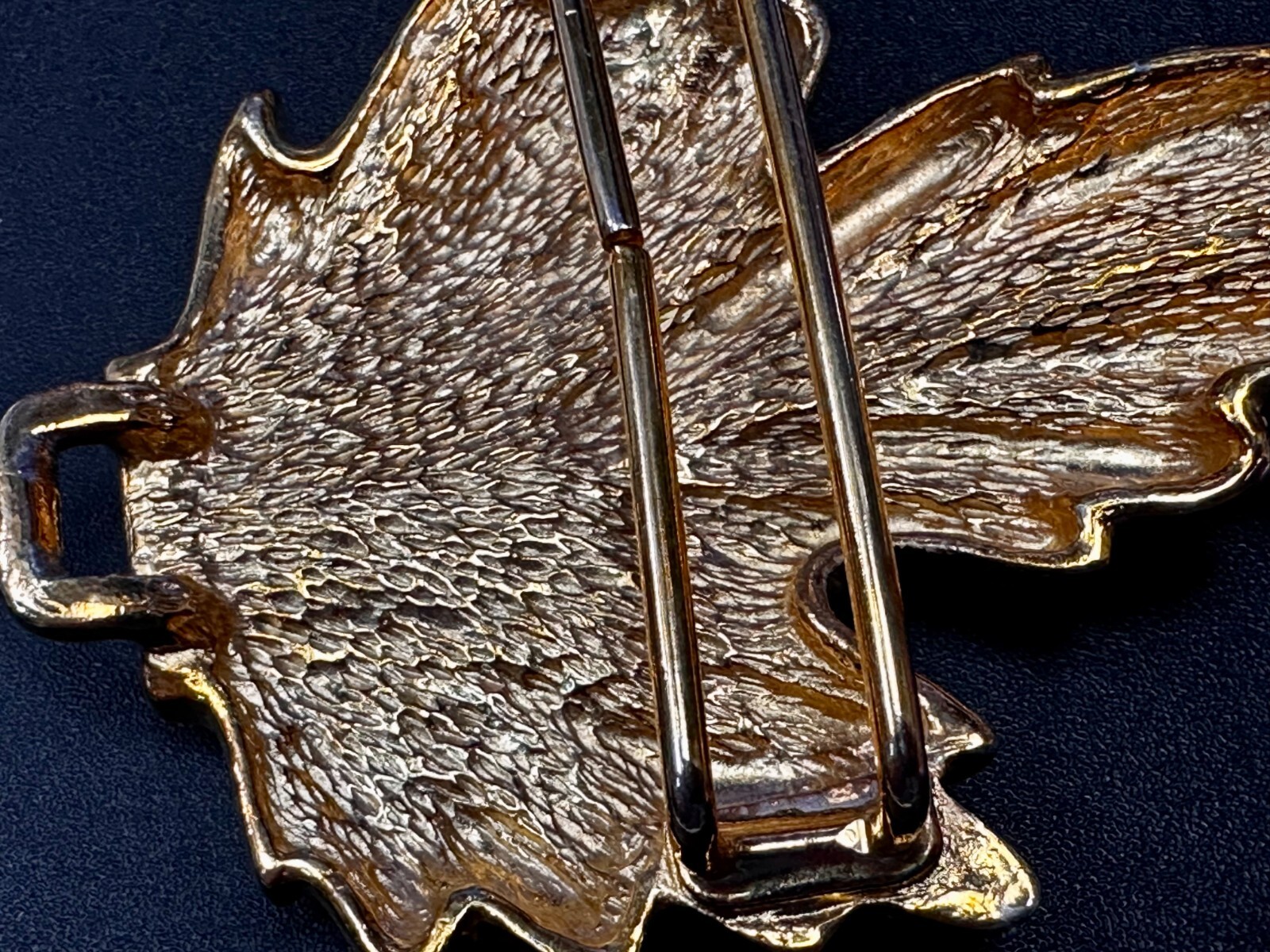 Detailed Leaf Two Piece Interlocking Vintage Gold… - image 16