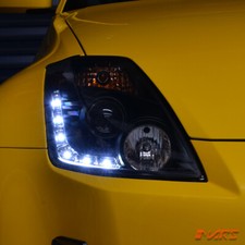 Black LED DRL Projector Head Lights for Nissan Z33 350Z 2003-2005 Fairlady